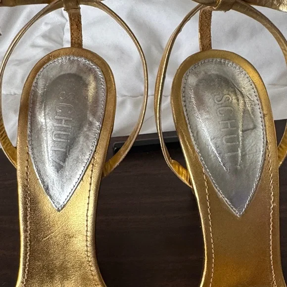 Schultz Elora - Gold Strappy Heels - Picture 2 of 6